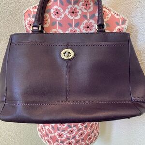 Elegant Purple Leather Handbag- coach?